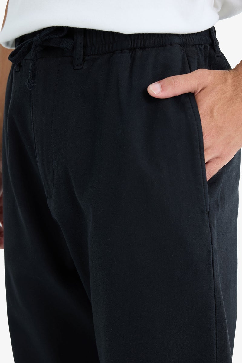 DeFacto Black Man Wide Leg Regular Hem Zip-Up Trousers Casual - Image 5